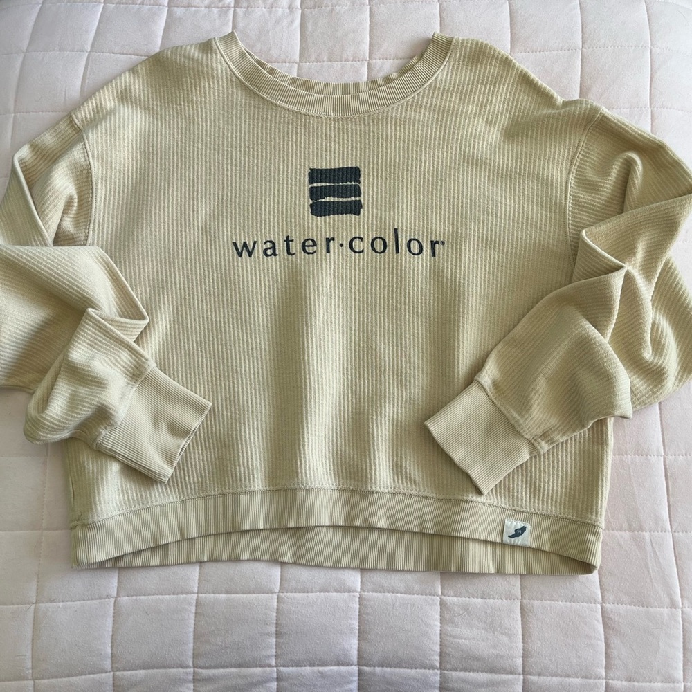 Unwind by League 30A Watercolor FL Women’s Cream Sweatshirt Size XLarge